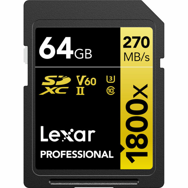 Lexar Professional SDXC 64GB BL 1800X UHS-II V60 Gold